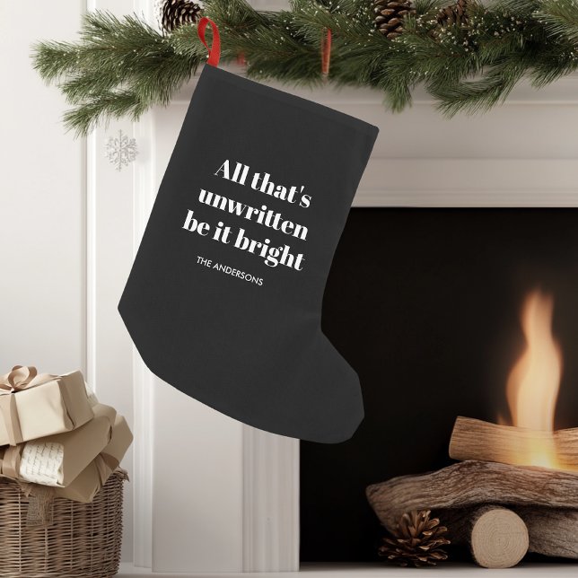 All That's Unwritten Be It Bright Black and White Small Christmas Stocking (Creator Uploaded)
