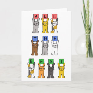 All the Best, Cartoon Cats. Card