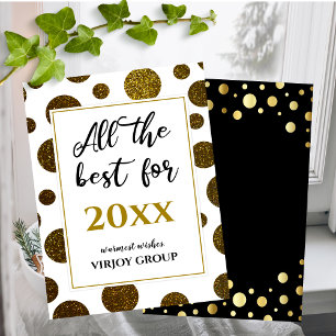 All The Best For Business Logo Photo Modern Black Holiday Card