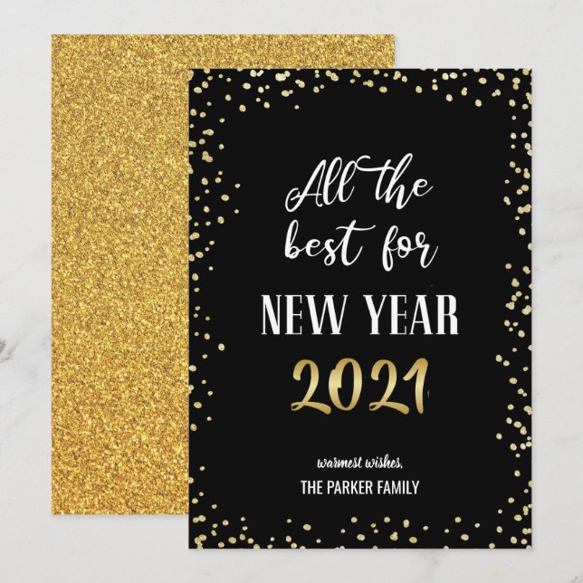 All The Best For NEW YEAR 2021 | Festive Holiday Card (Front/Back)