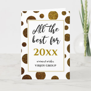 All The Best For New Year Business Modern Gold Holiday Card