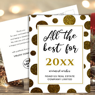 All The Best For the New Year Business Modern Gold Postcard