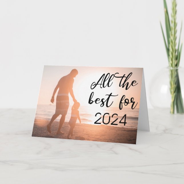 All The Best For The New Year Minimalist Photo Holiday Card (Front)