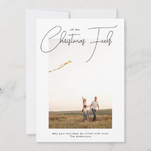 All The Christmas Feels Trendy Script Photo Frame Holiday Card