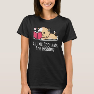 All the Cool Kids are Reading Book Cat T-Shirt