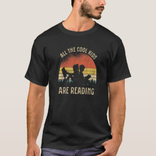 All The Cool Kids Are Reading Book Retro Sunset T-Shirt