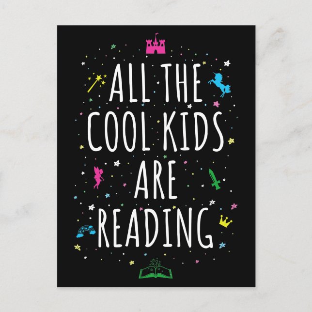 All The Cool Kids Are Reading I Postcard (Front)
