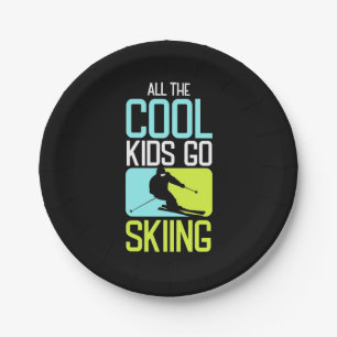 All The Cool Kids Go Skiing Paper Plate