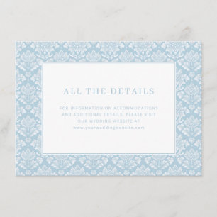 All The Details Elegant Blue Damask Enclosure Card