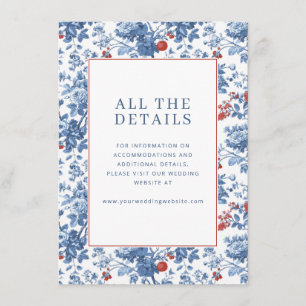 All The Details Elegant Blue Floral Enclosure Card