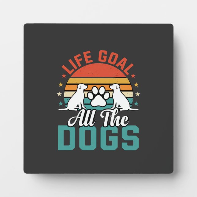 All The Dogs Retro Dog Lover Plaque (Front)