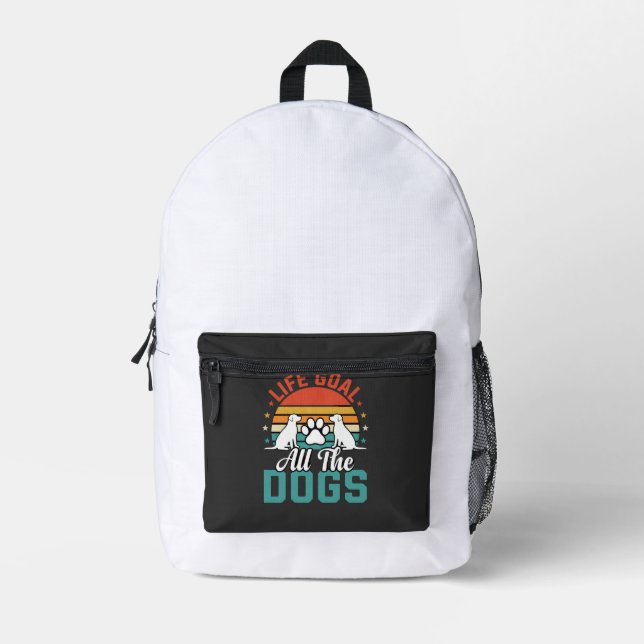 All The Dogs Retro Dog Lover Printed Backpack (Front)