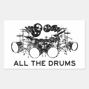 All The Drums Drummer Rectangular Sticker