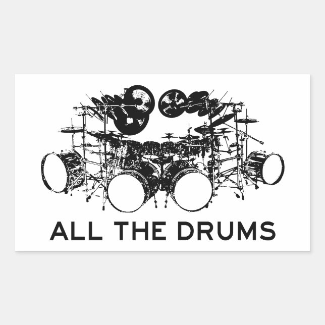 All The Drums Drummer Rectangular Sticker (Front)