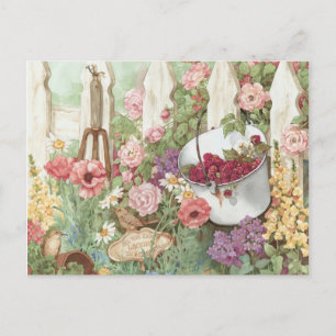 All the Earth Laughs in a Garden - Picket Fence Postcard