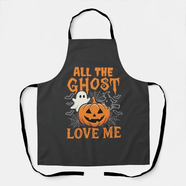 All The Ghost Love Me Halloween Design_1 Apron (Front)