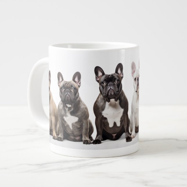 All the Little Frenchies Large Coffee Mug (Front Left)