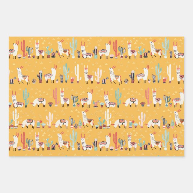 All the Llamas Wrapping Paper Sheet (Front 2)