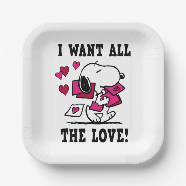All The Love Valentine Paper Plate (Front)