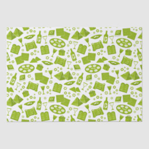 All The Symbols For Passover In Green Tissue Paper