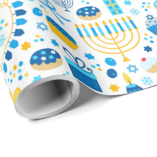 All The Symbols Of Hanukkah Wrapping Paper