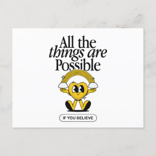 All the things are possible if you believe holiday postcard