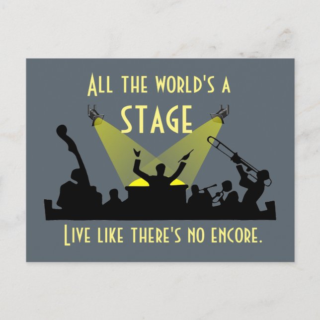 All the World's a Stage Postcard (Front)