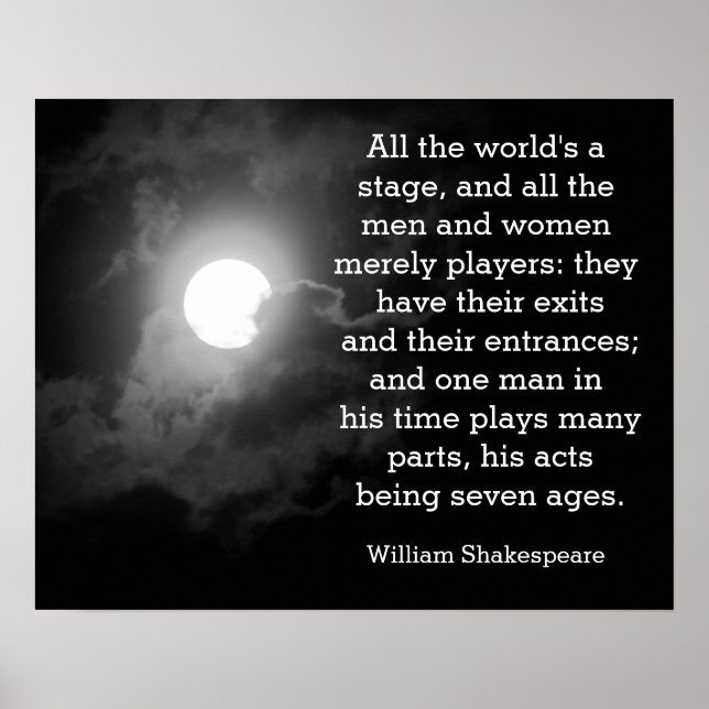 All the world's a stage - Shakespeare quote print (Front)