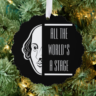 All The World's A Stage Shakespeare Quote Thespian Tree Decoration Card