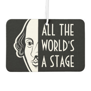 All The World's A Stage Shakespeare Thespian Quote Car Air Freshener