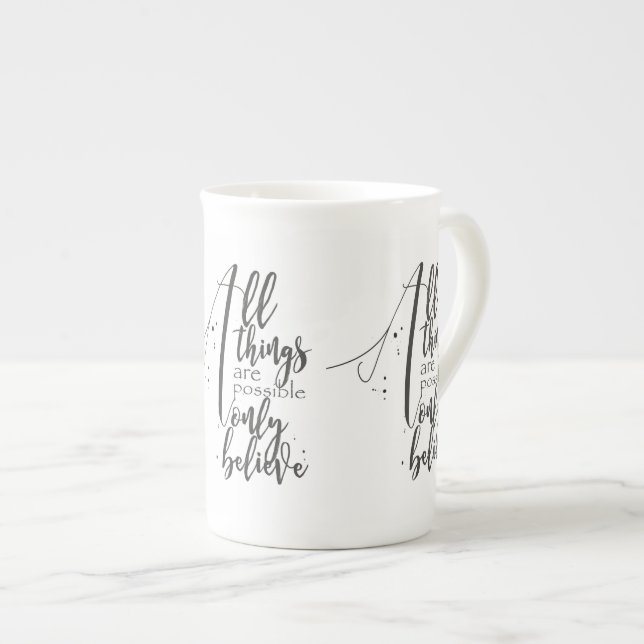 ALL THINGS ARE POSSIBLE BIBLE VERSE bone china Mug (Front Right)