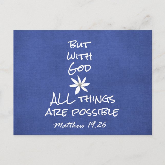 All things are Possible Bible Verse Postcard (Front)