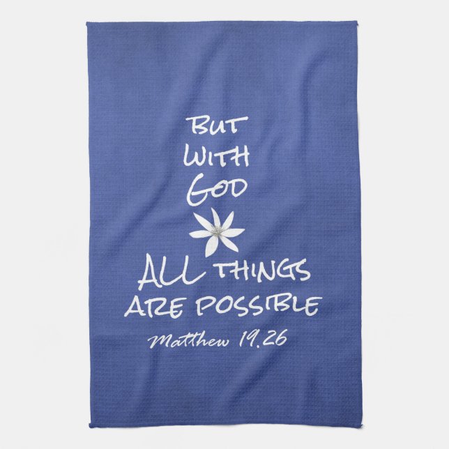 All things are Possible Bible Verse Tea Towel (Vertical)