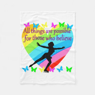 ALL THINGS ARE POSSIBLE FOR THIS SKATER FLEECE BLANKET