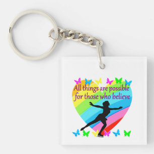 ALL THINGS ARE POSSIBLE FOR THIS SKATER KEY RING