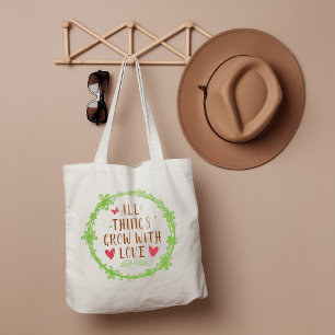 All Things Grow with Love Large Tote Bag