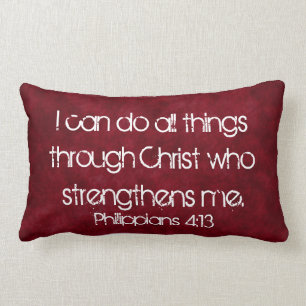 all things through Christ bible verse pillow