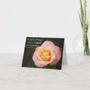 All Things Through Christ Philippians 4:13 Rose Card