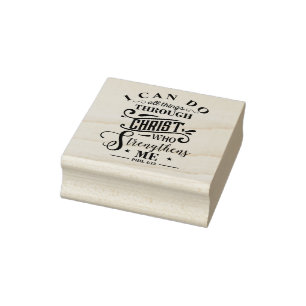 All Things Through Strength Quote Rubber Stamp