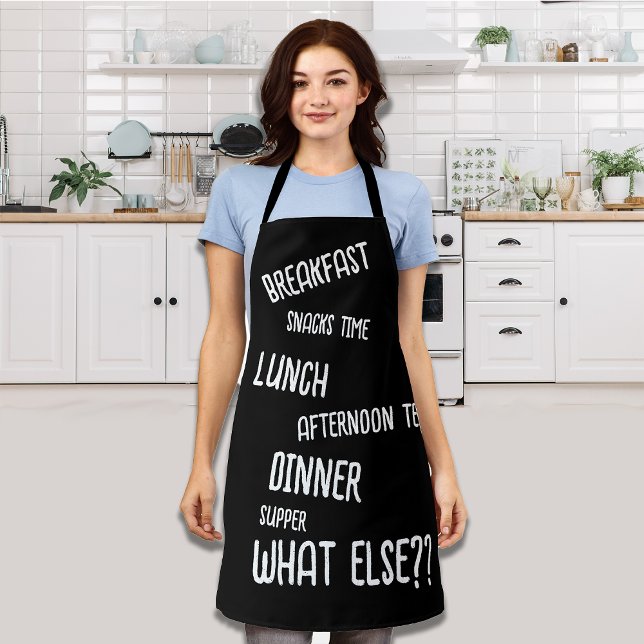 All time meals Breakfast lunch Dinner Black Apron (Creator Uploaded)