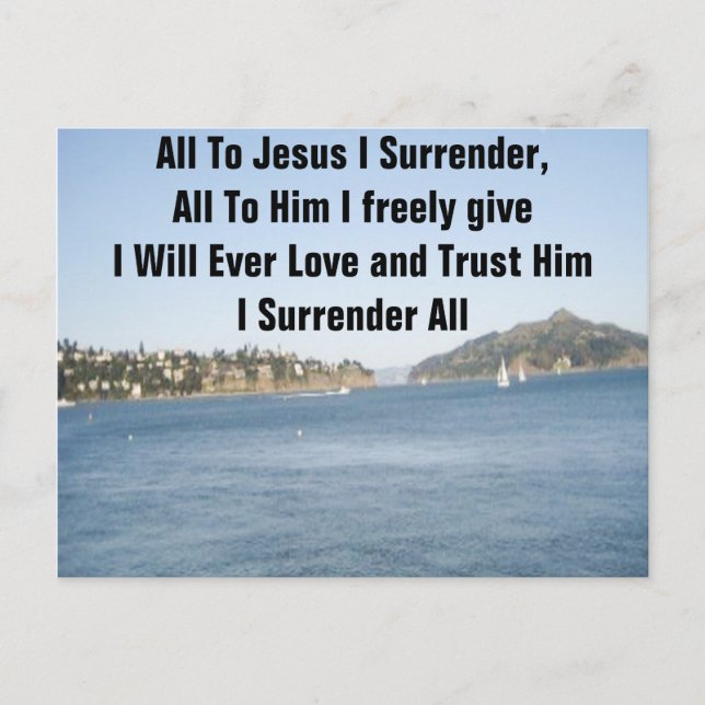 All To Jesus I Surrender Postcard (Front)