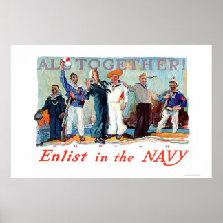 All Together! Enlist in the Navy (US02280B) Poster