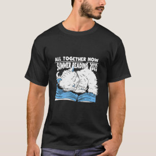 All Together Now Summer Reading 2023 Book Kids Cat T-Shirt