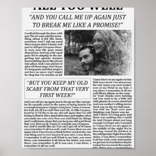 All Too Well Newspaper Poster