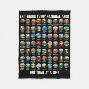 All Us National Park Checklist Bucket List Of Nati Fleece Blanket