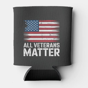 All Veteran Matter American 4th Of July Patriotic Can Cooler