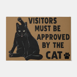 All Visitors Must Be Approved By Cat, Personalised Doormat