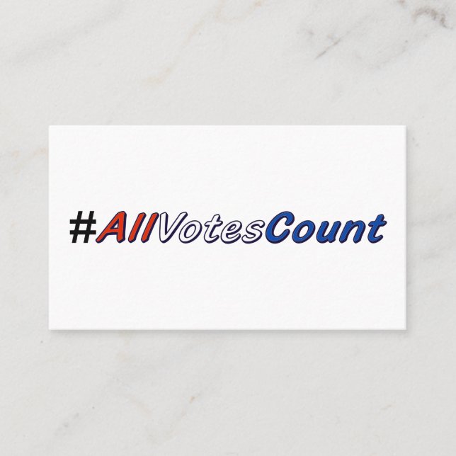 All Votes Count Business Cards with Voting Tips (Front)