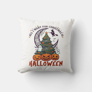 All Want Christmas Halloween Tree Pumpkins Ghosts_ Cushion
