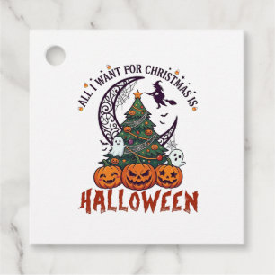 All Want Christmas Halloween Tree Pumpkins Ghosts_ Favour Tags